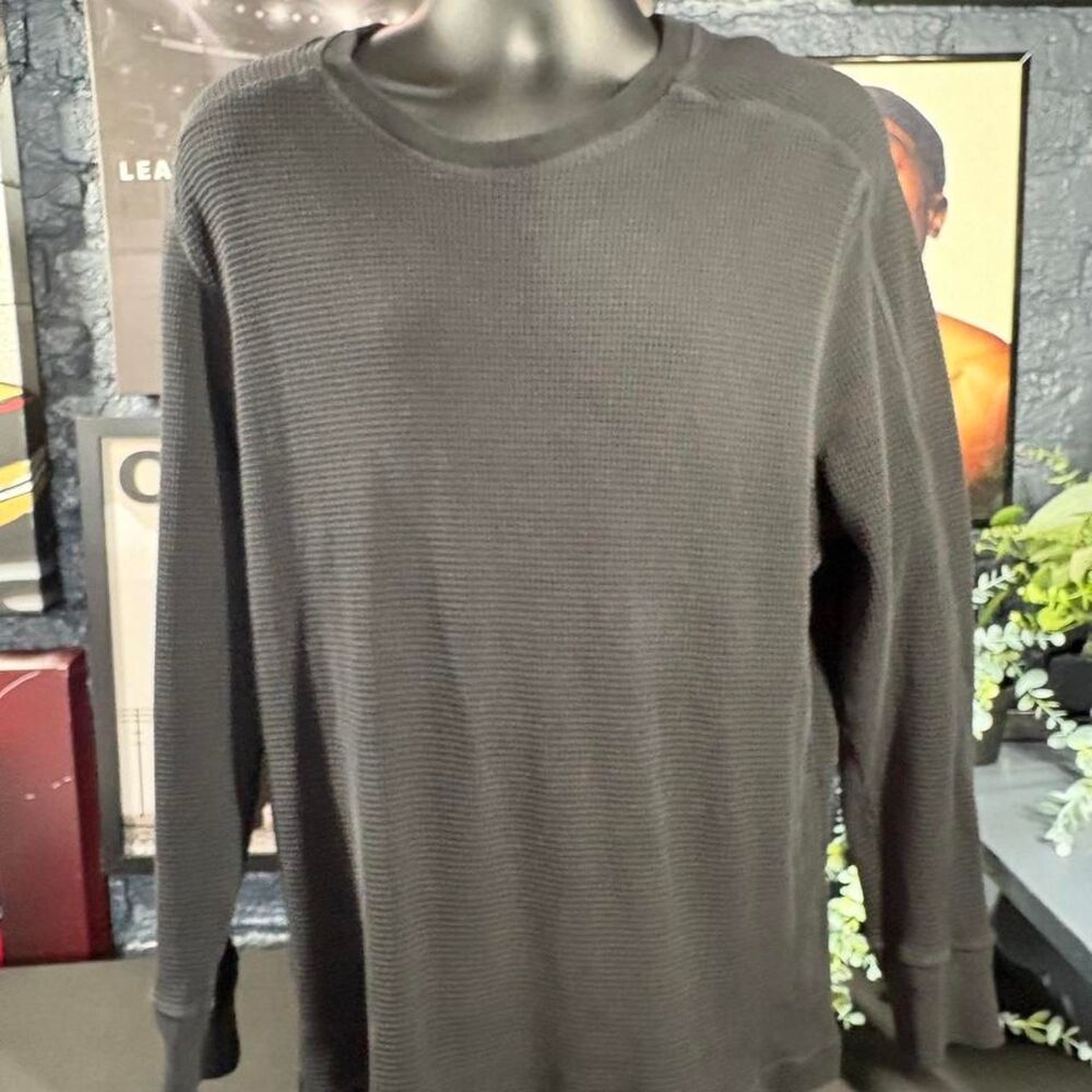 American Giant Black Thermal Waffle Knit - Men’s XL